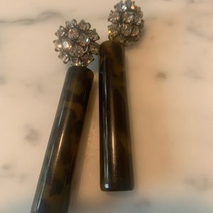 J. Crew tortoise and rhinestone earrings